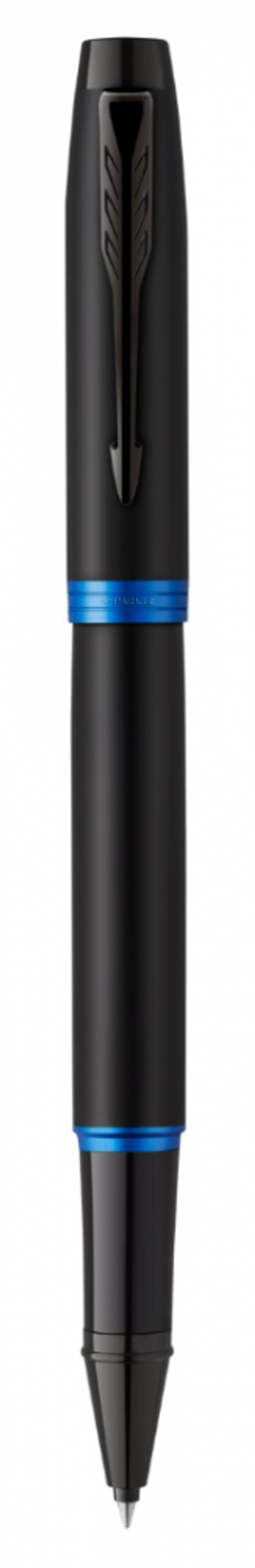 Ручка-роллер Parker IM Vibrant Rings Flame Blue, стержень:Fblk, в подарочной упаковке.