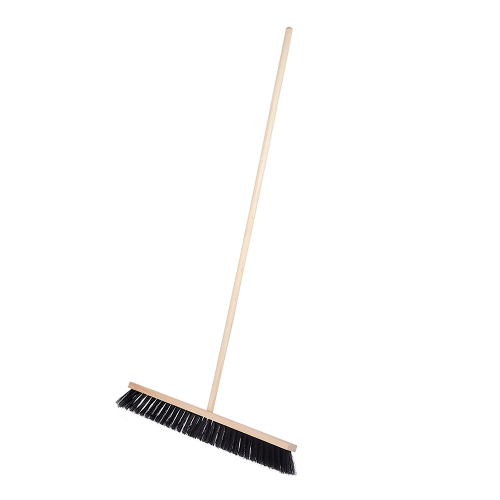 Щетка тротуарная деревянная 600х65мм в сборе с черенком 1200мм, резьбовое соед., 60-2-006