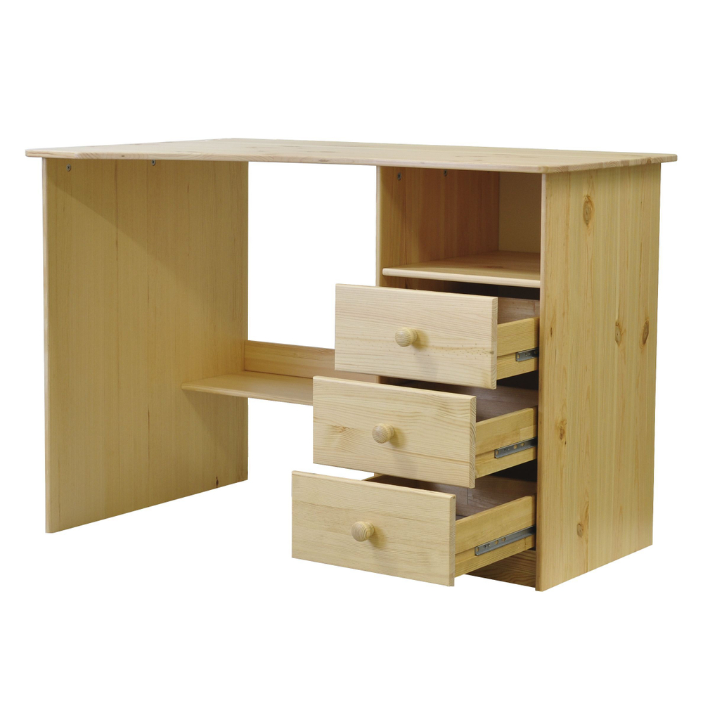 Стол письменный, компьютерный Корнер из сосны, лакированный