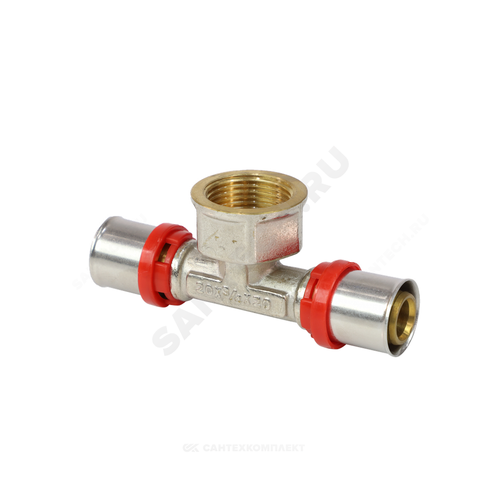 Тройник МП латунь никель пресс Дн 16х1/2"х16 ВР ГОСТ 32415-2013 8011 Aquasfera 8011-01