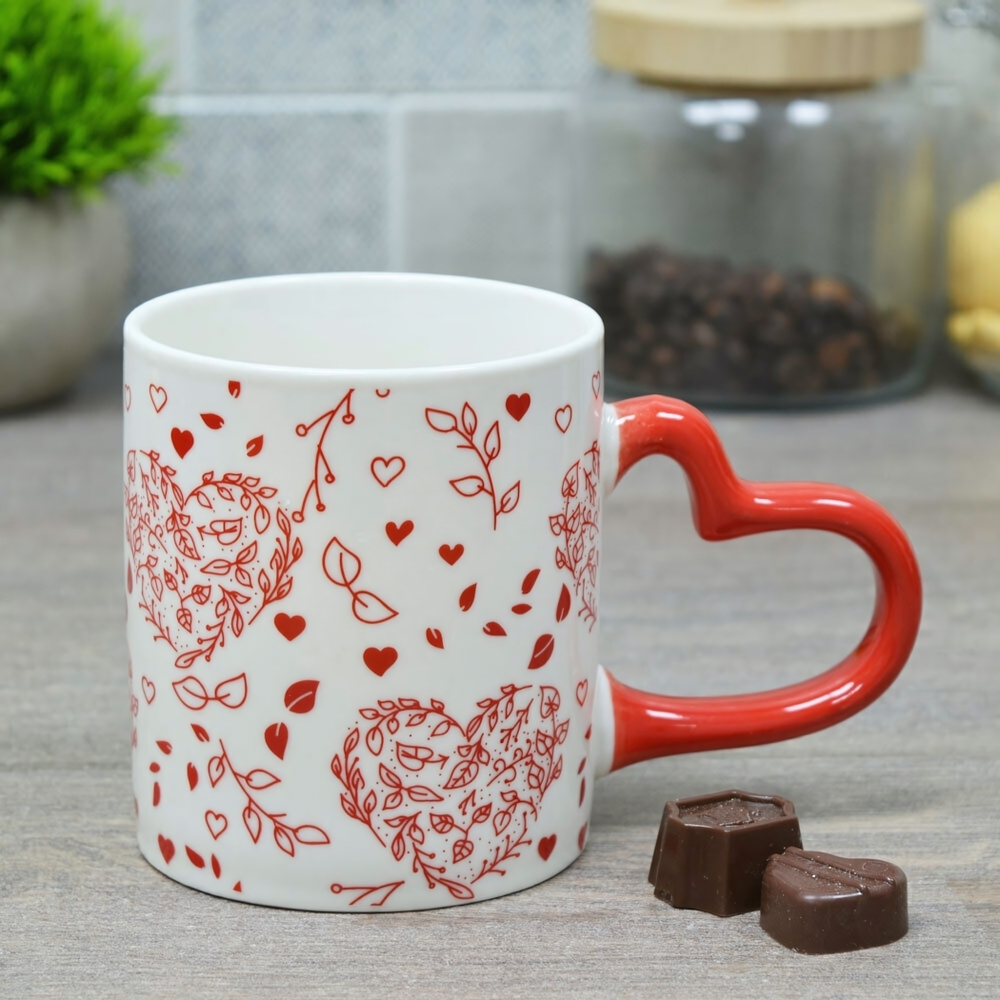 Кружка 350мл Сердечки микс, 8633