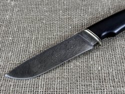 Нож "Пантера", дамасская сталь, рукоять черный граб мореный