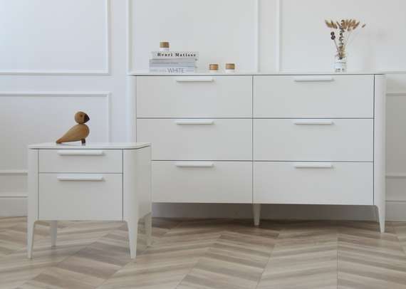 Тумба прикроватная Type 2 ящика ширина 50 см (белый)