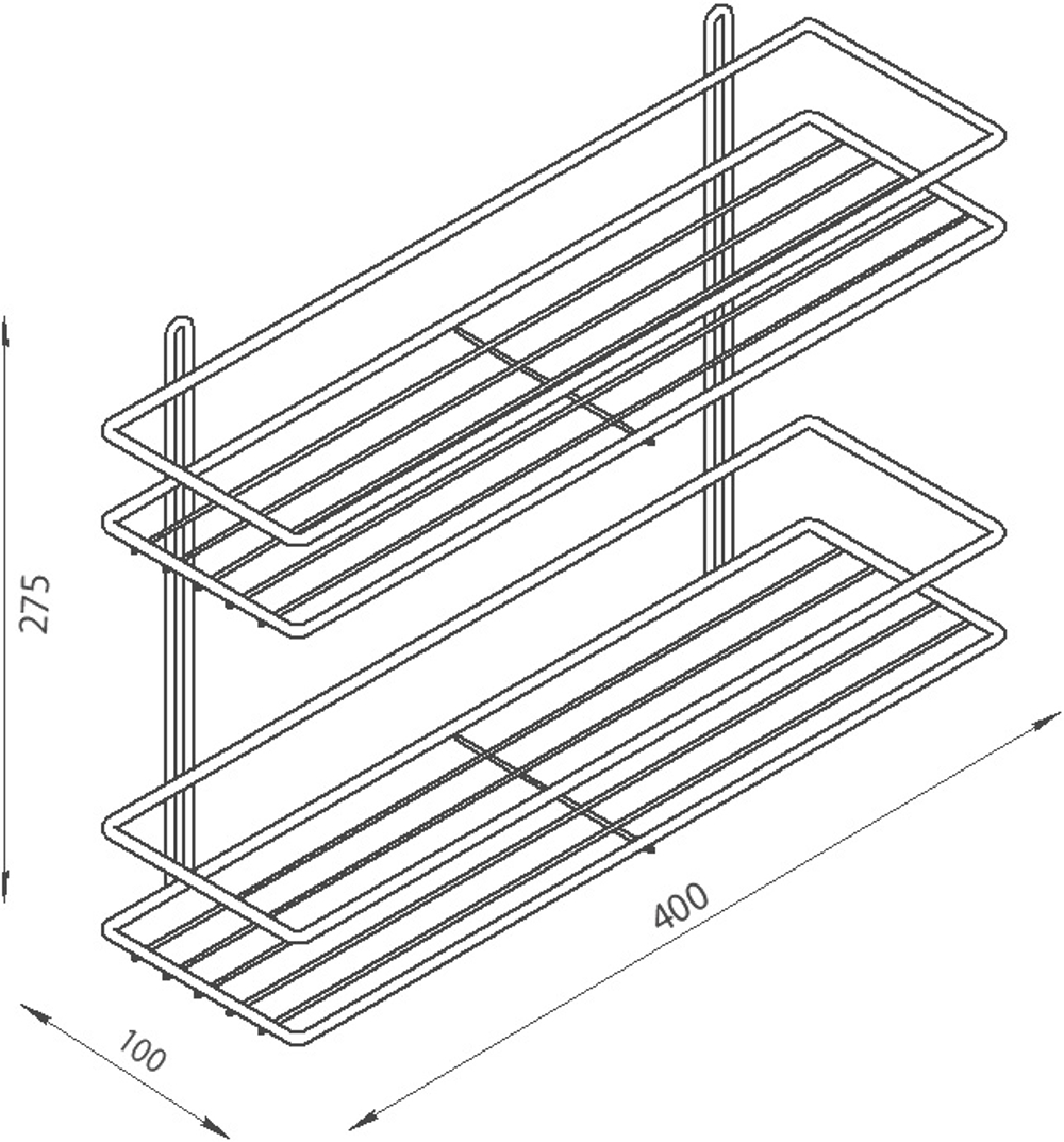 Полка для душа DIWO Смоленск П16100 подвесная, черный муар