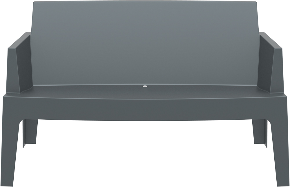Диван пластиковый двухместный Siesta Contract Box Sofa, темно-серый