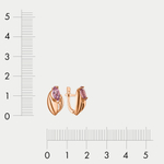 Серьги с аметистами для женщин из розового золота 585 пробы (арт. 200-1296_am-001)