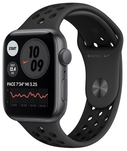 Часы Apple Watch SE GPS 44мм Aluminum Case with Nike Sport Band Серый Космос/Антрацитовый/Черный (MYYK2)