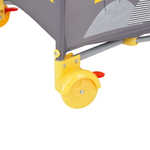 PITUSO Манеж-кровать Florecita Grey/Серый, 1 уровень,2 кольца,2 колеса,лаз на молнии,125X65X78 см