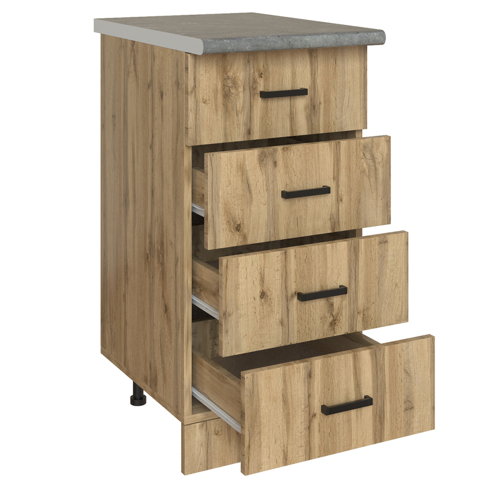 Стол разделочный 40 вотан (4 ящика) столешница бетон