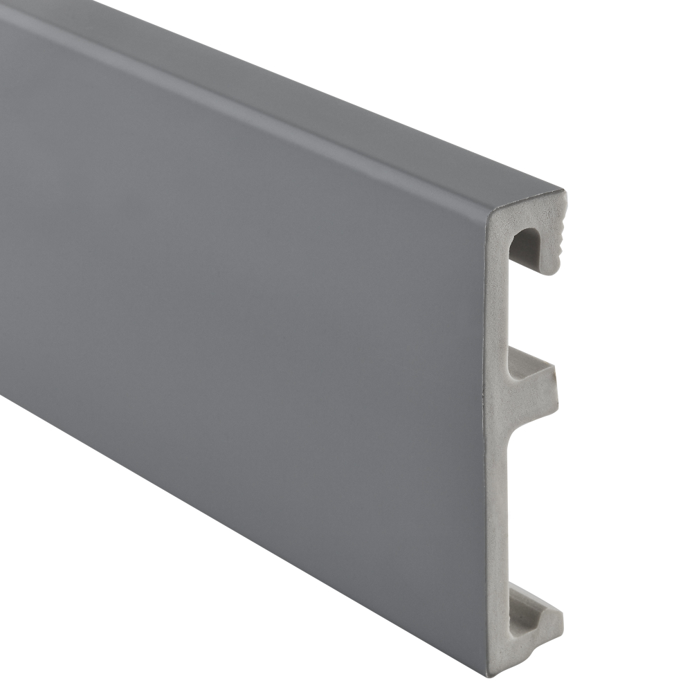 Напольный плинтус SALAG ALPHA 80 Szary (Серый) (80х16х2400мм)