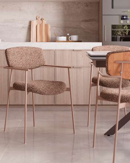 Стул с подлокотниками Talio, коричневый, бежевые ножки