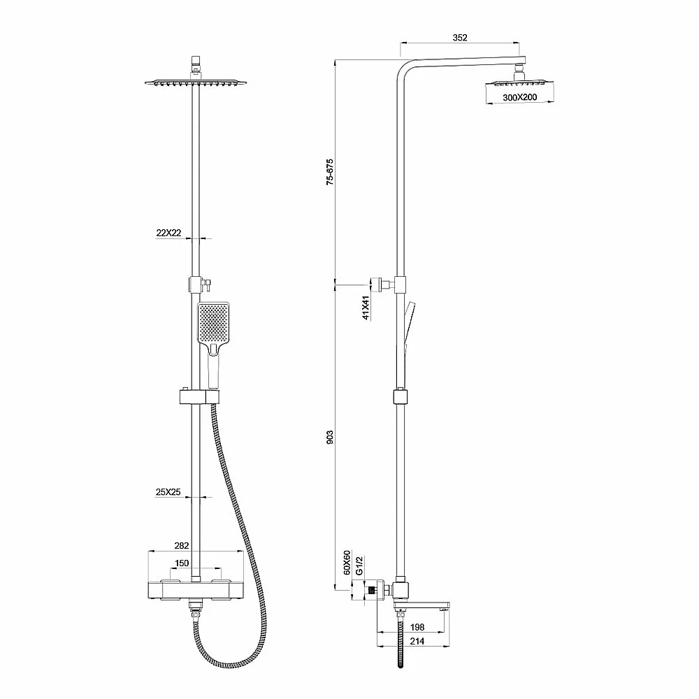 Душевая система Oliveeka D OL-739901-BG золото матовое