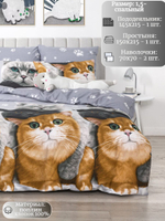 Постельное белье 1 5 спальное, поплин, 100% хлопок, наволочки 70х70