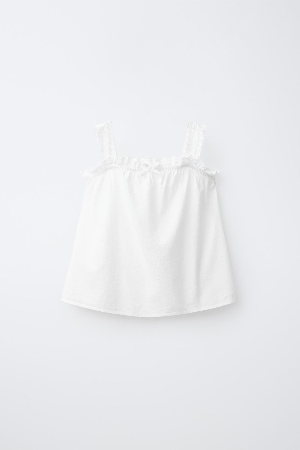 ZARA ПИЖАМА С БРЕТЕЛЯМИ И ТКАНЬЮ ПЛЮМЕТИ, БЕЛЫЙ