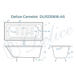 Ванна чугунная Delice Camelot 180х80 с антискользящим покрытием DLR230616-AS