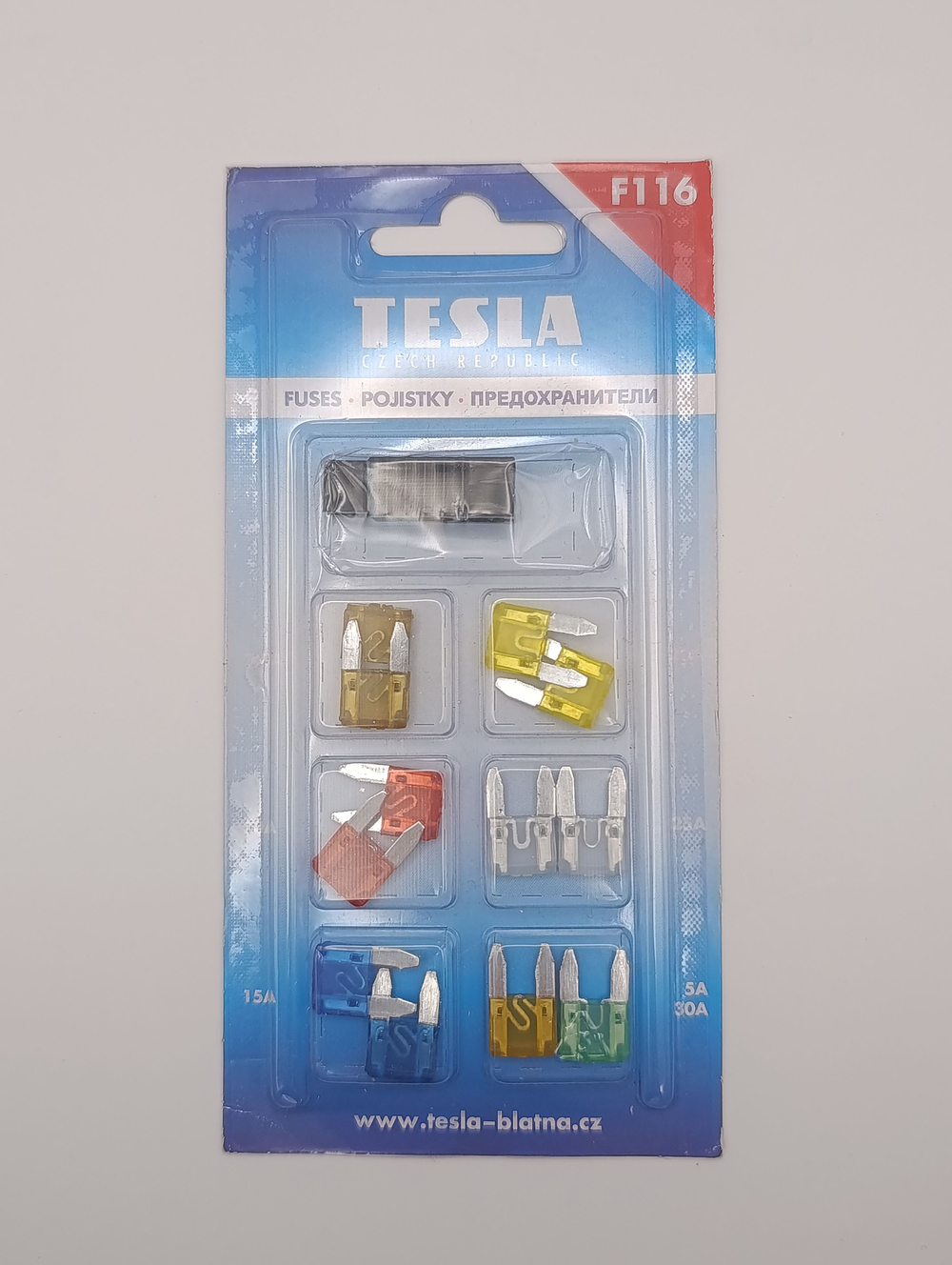 Предохранители TESLA F116(5 - 30 А) Япошка ,Евро Mini ,блистер (12штук )