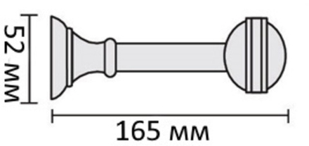 Держатель для штор деревянный Винтаж 16 см, цвет темно-зеленый/золото