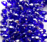 БК009ДС612 Хрустальные бусины-капли, цвет: синий AB прозрачный, размер 6х12 мм, кол-во: 15 шт.