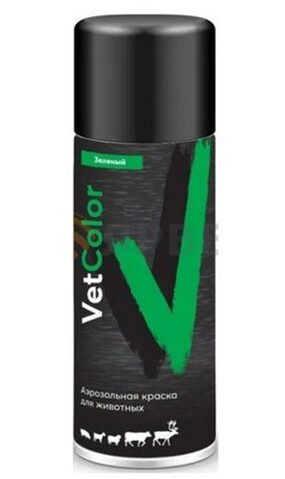 Аэрозольная краска для животных VetColor зеленая, 500 мл