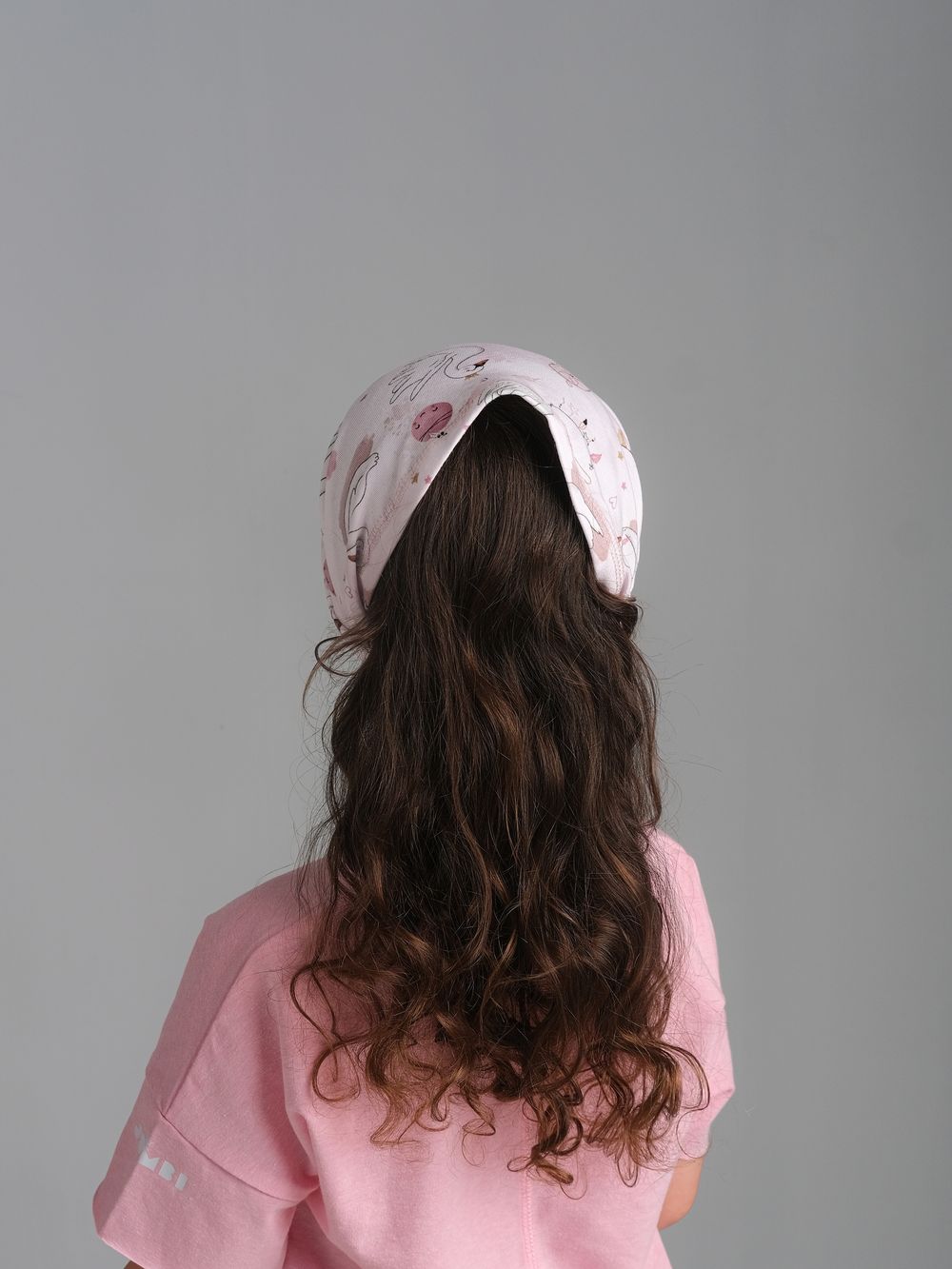 Косынка трикотажная ЧИЛИ (Розовые лебеди)