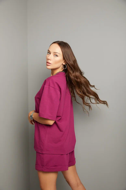 Летний костюм Karamelina женский бордовый