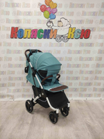 Коляска прогулочная Baballo Future 2024 бирюзовая (белая рама)