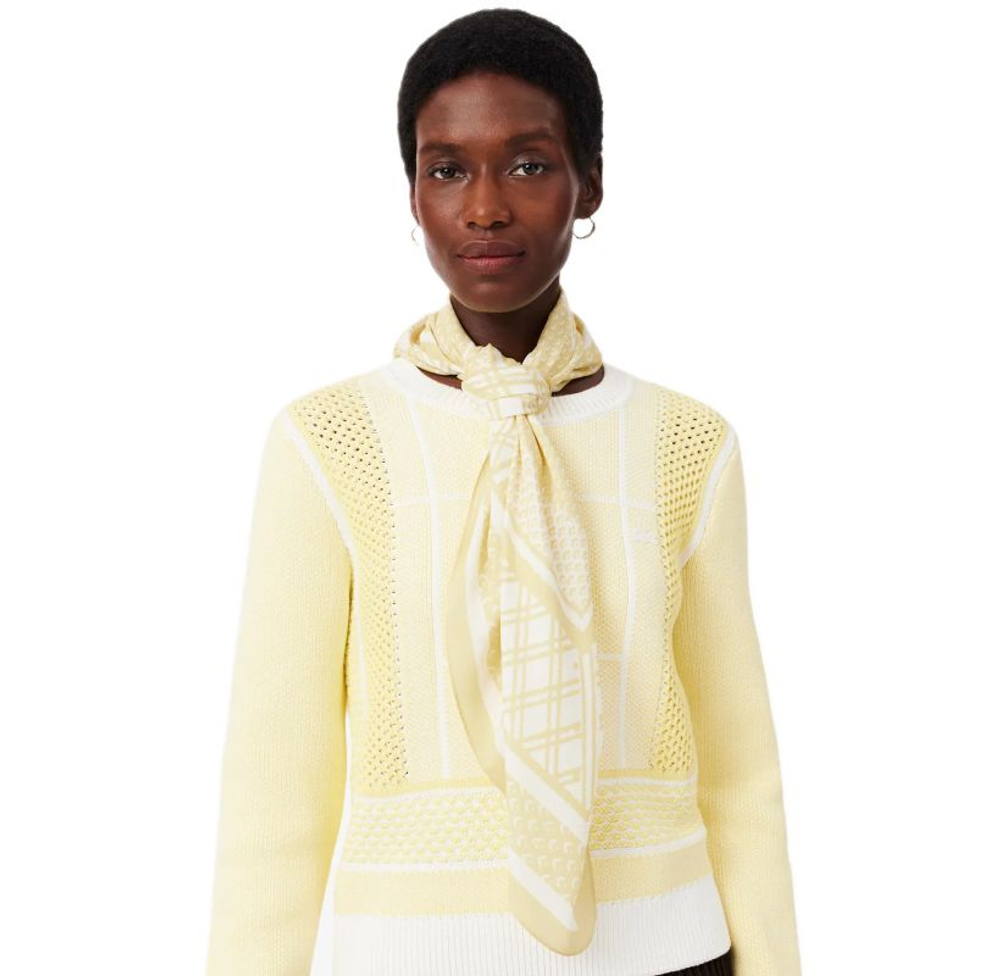 Теннисная бандана Lacoste Print Scarf - yellow/flour