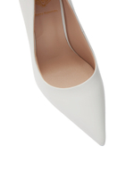 Женские кожаные белые туфли с авторским квадратным каблуком