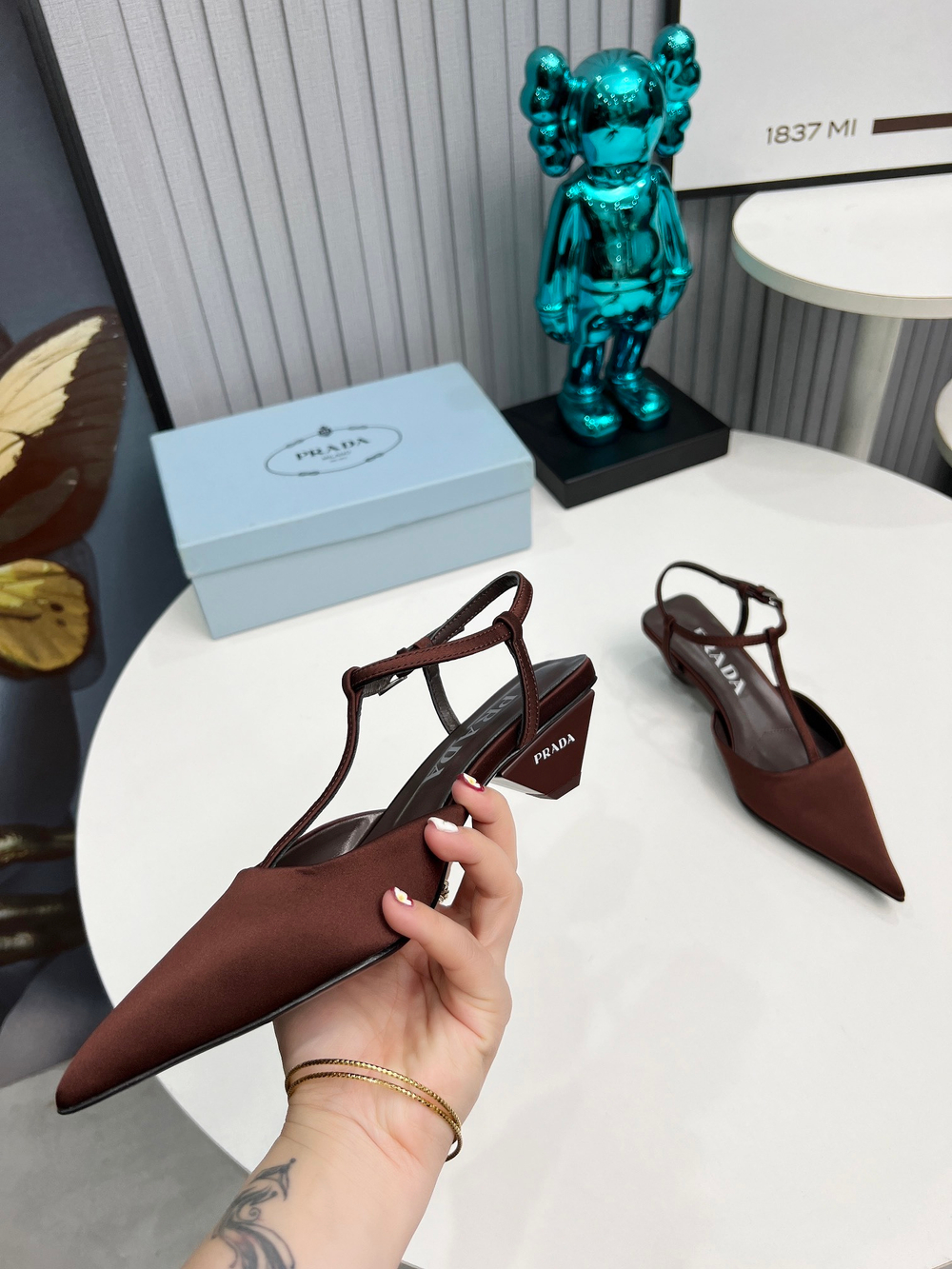 Prada Satin Slingback Pumps