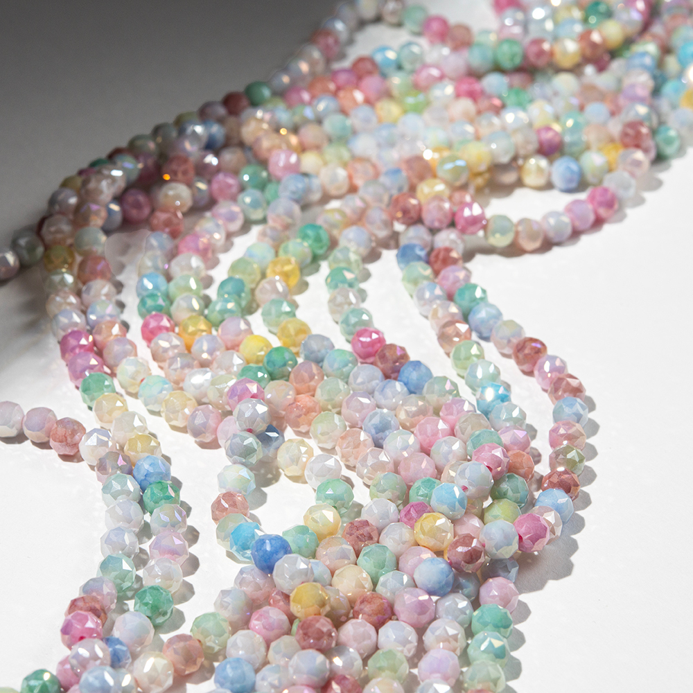 Хрустальные бусины с покрытием, оттенок "Конфетки", 6мм, шар, микроогранка