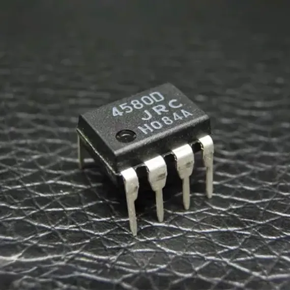 Микросхема JRC4580D (NJM4580D) / DIP8, Сдвоенный аудио операционный усилитель