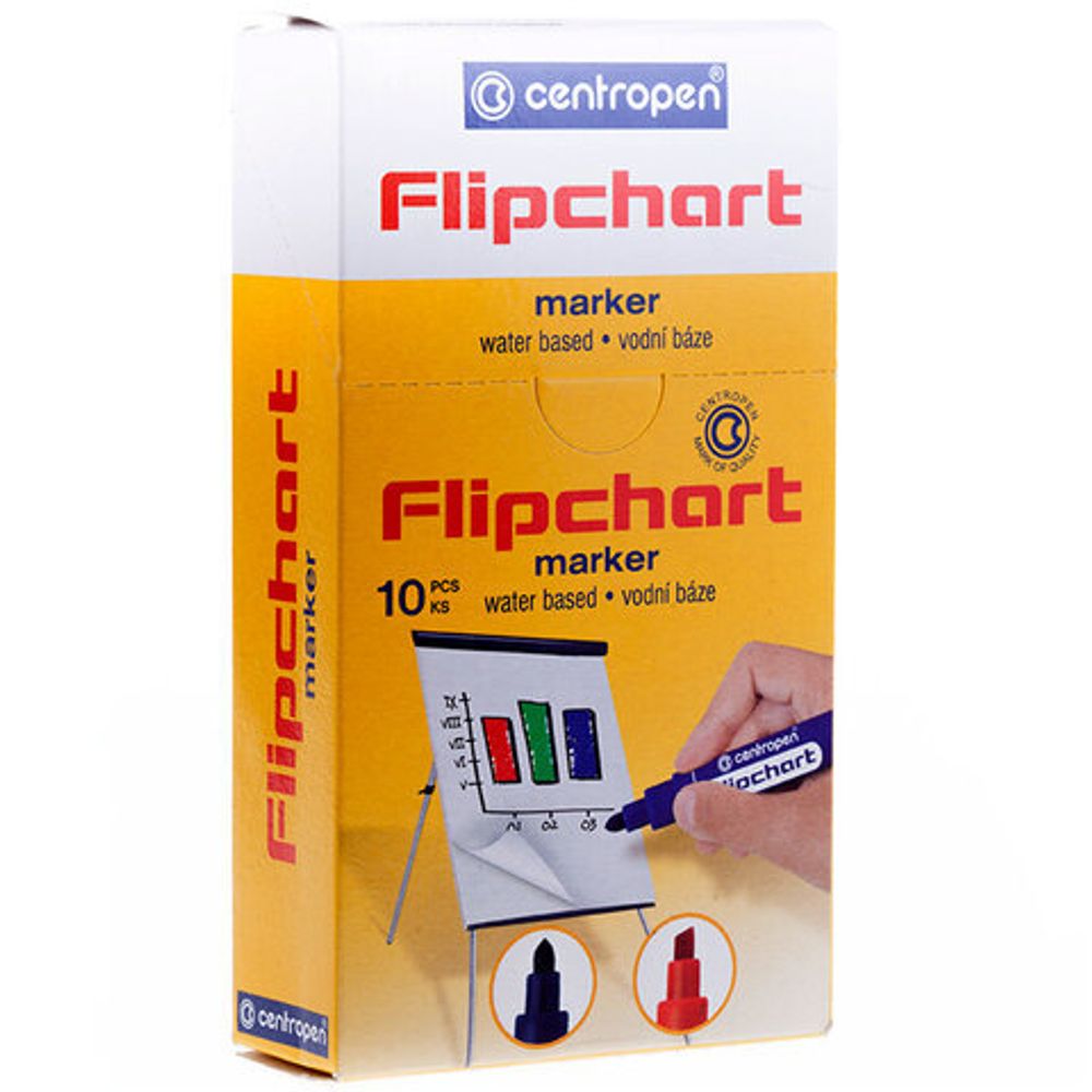 Маркер д/флипчартов CENTROPEN FLIPCHART 2,50 мм красн. круглый