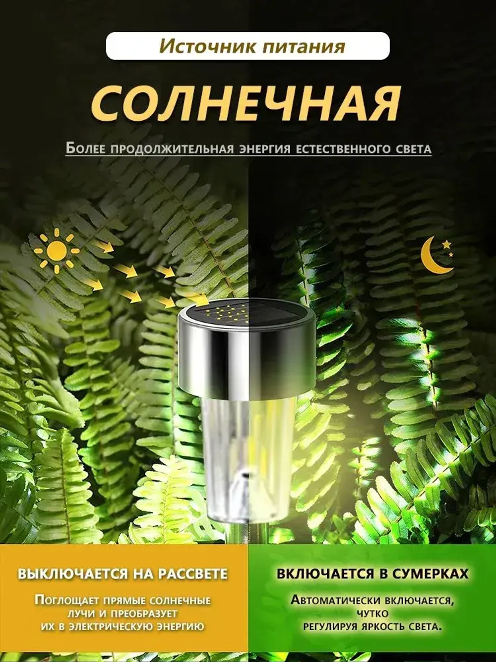 Светильники садовые на солнечных батареях 12шт.,фонарики уличные,используемых для освещения домов и дорог,1,2В