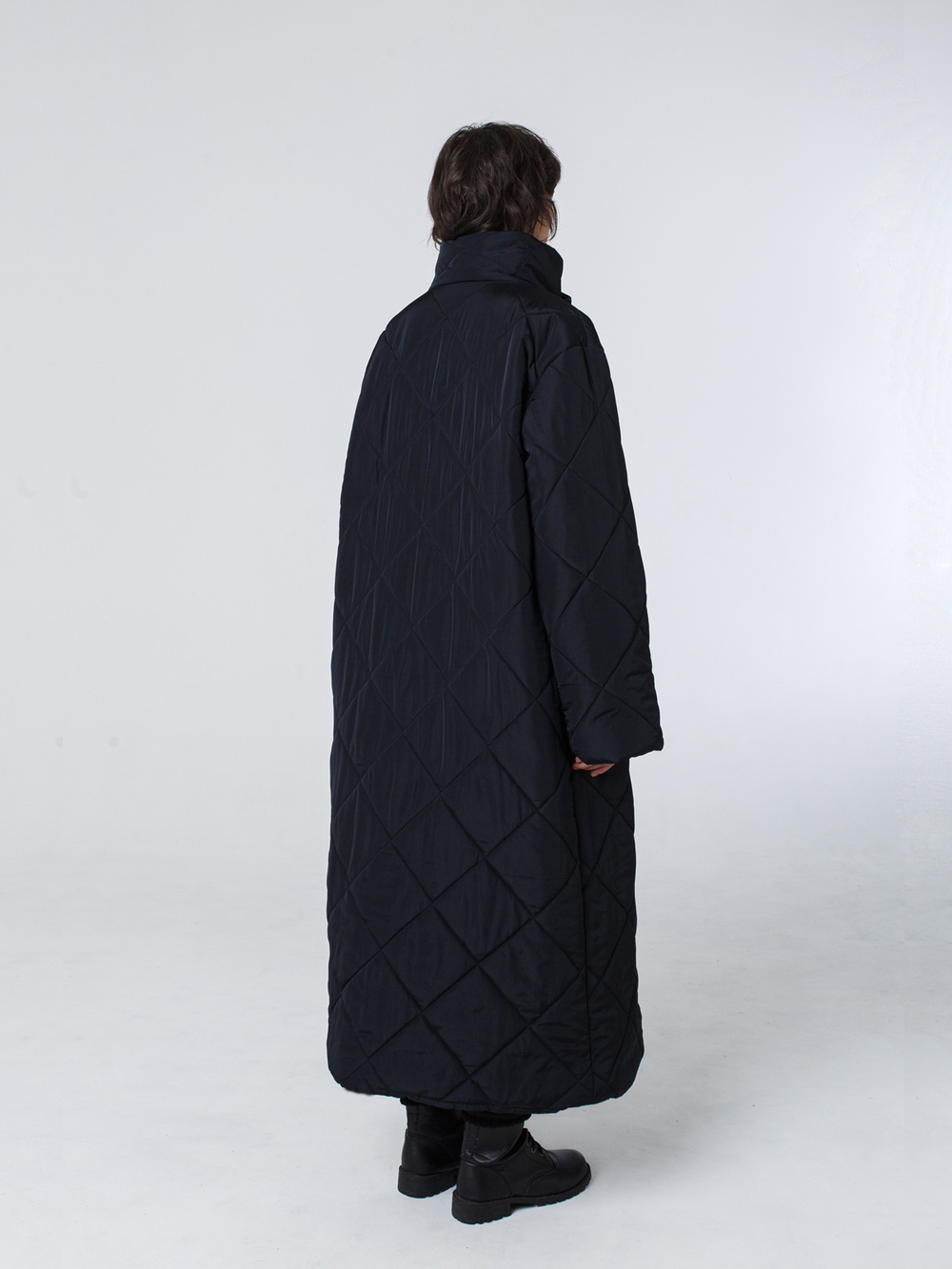 Пальто-одеяло унисекс с воротником "Кутанка". Черное