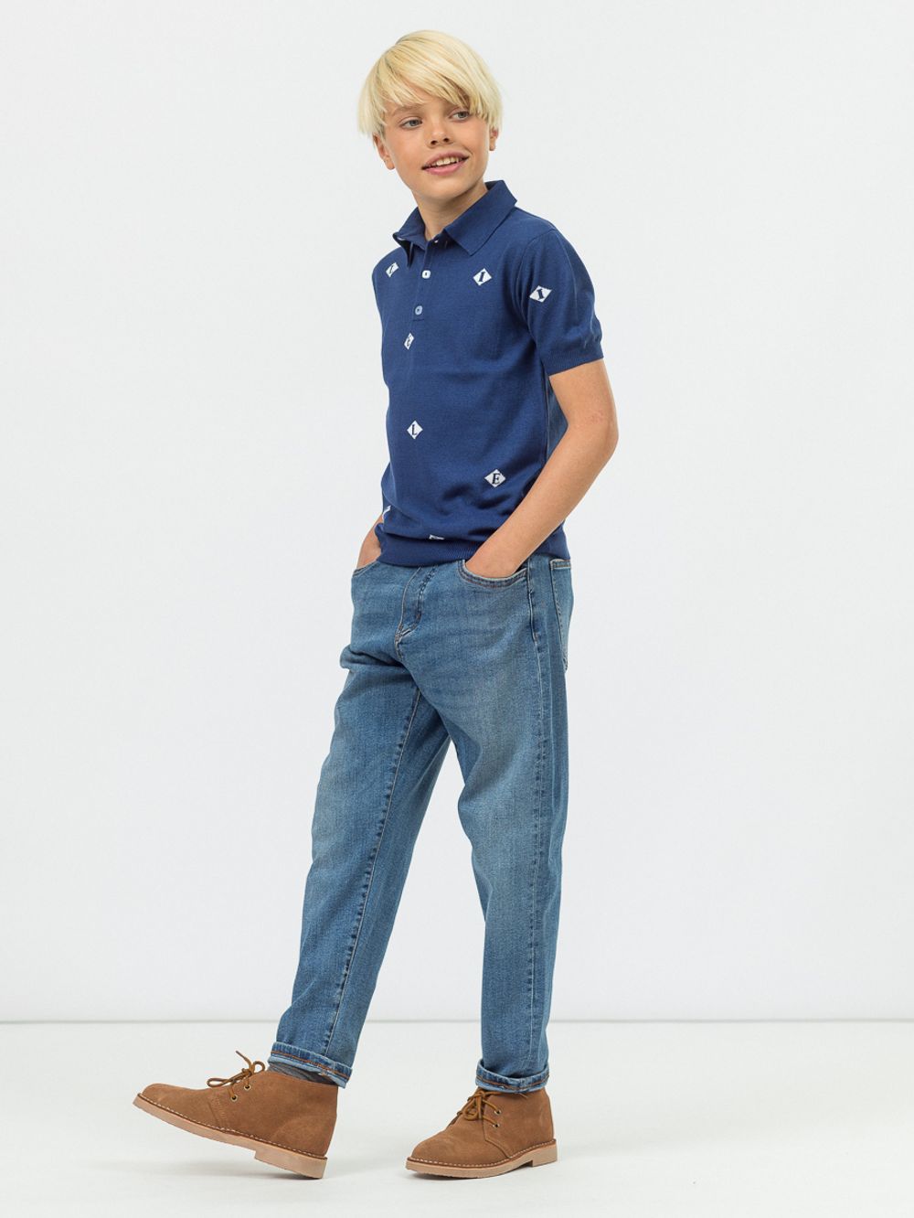 Поло для мальчика с коротким рукавом AT1084 сапфировый