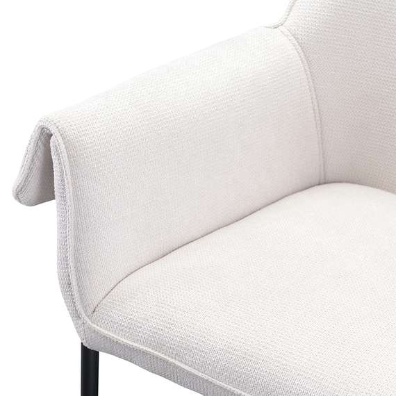 Стул Aline Arms молочный шенилл