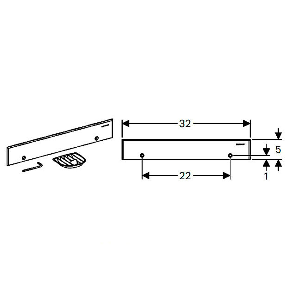 Декоративный элемент для внутристенного трапа Geberit 154.336.FW.1 схема