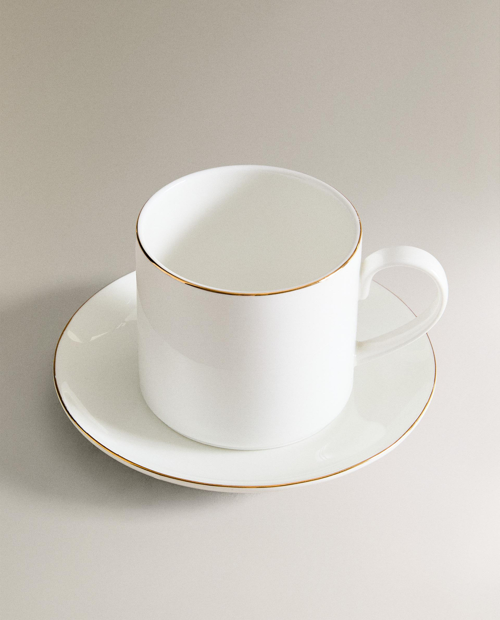 Zara Home чайная пара из костяного фарфора, цвет золотой, 12.9 см