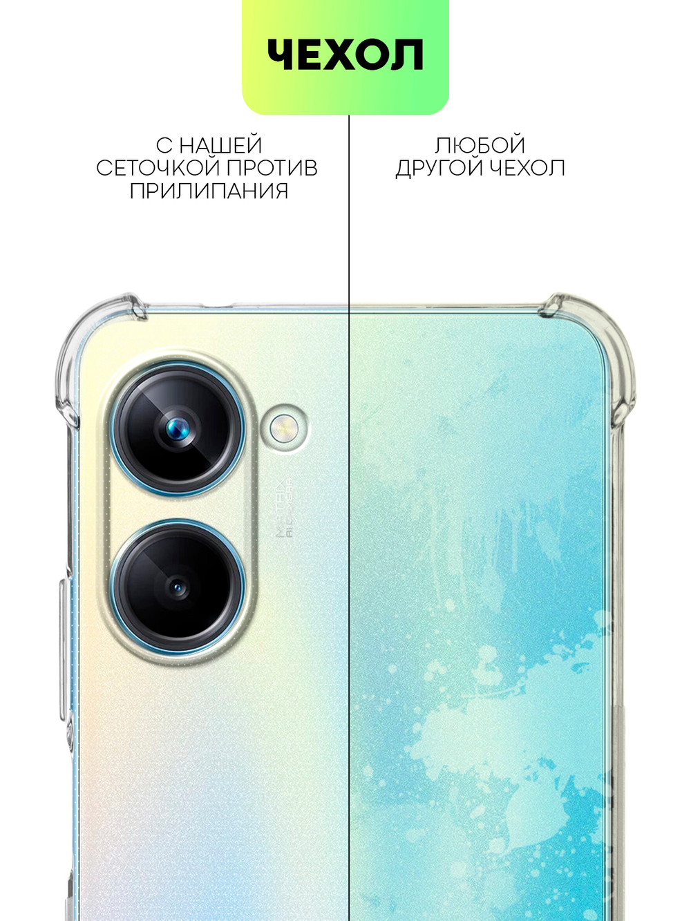 Чехол BROSCORP для realme 10 Pro (арт. RM-10P(5G)-HARD-TPU-TRANSPARENT)