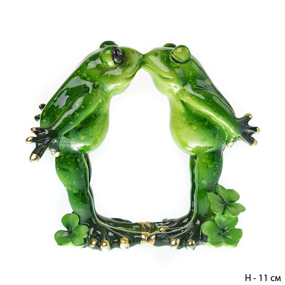 Статуэтка Поцелуй лягушек символом трансформации, оберег семейного очага 11 см