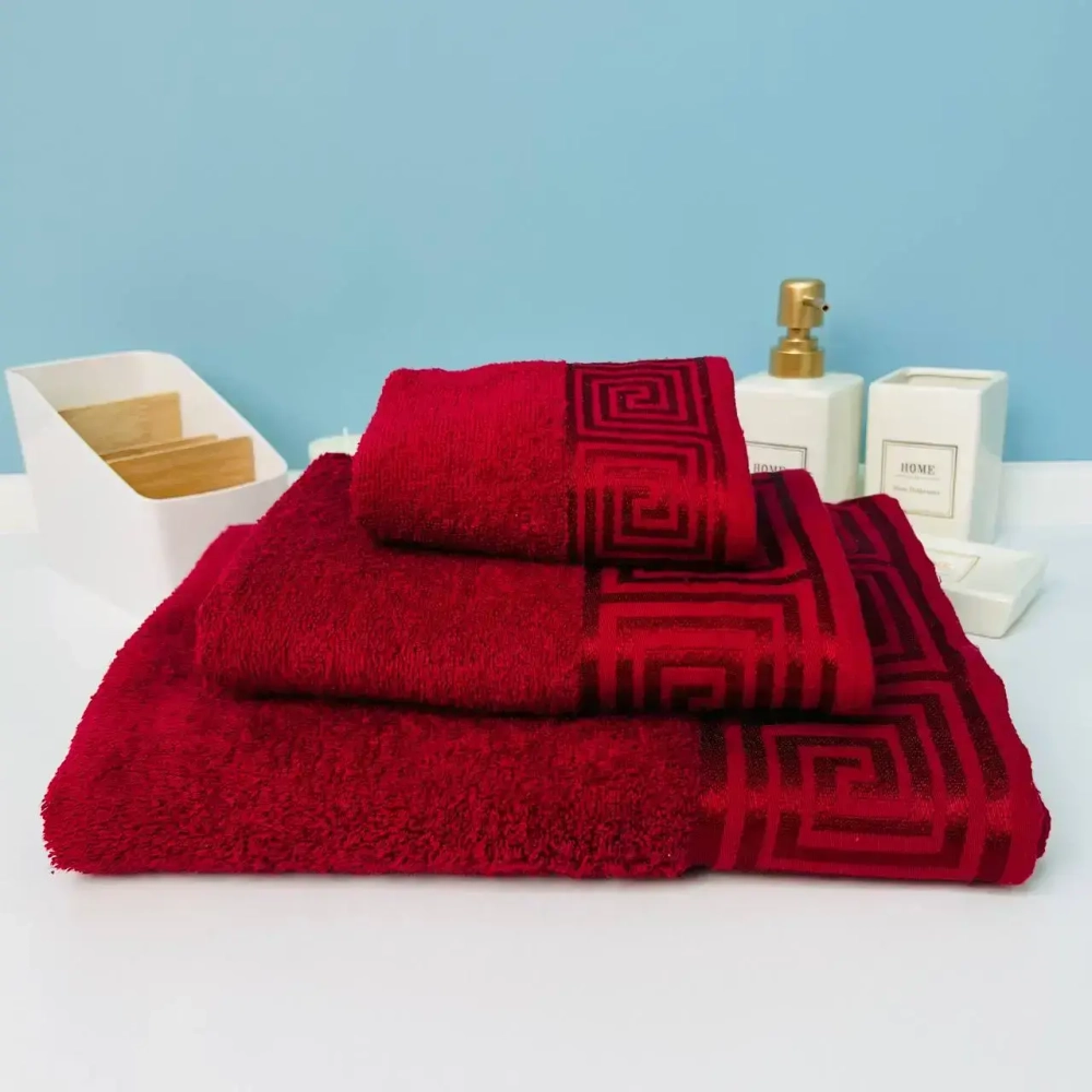 Полотенце махровое 50*90см «POSEIDON» цвет гранатовый 03050 плотность 420гр/м2 с петелькой-подвесом