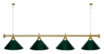 Лампа STARTBILLIARDS 4 пл. (плафоны зеленые,штанга золотая,фурнитура золото)