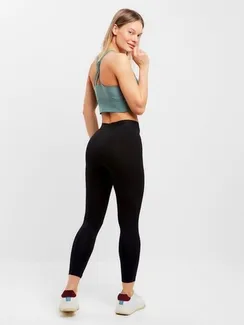 Леггинсы женские спортивные, цвет чёрный, размер 48
