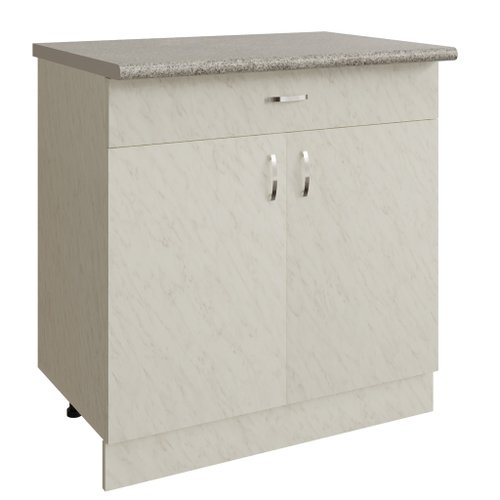 Стол разделочный 80 белый мрамор (1 ящик), столешница гранит пёстрый