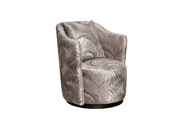Кресло Верона(Verona) вращающееся,вельвет принт листья Valdes110-BEG/бронза 70x77x80см Garda Decor