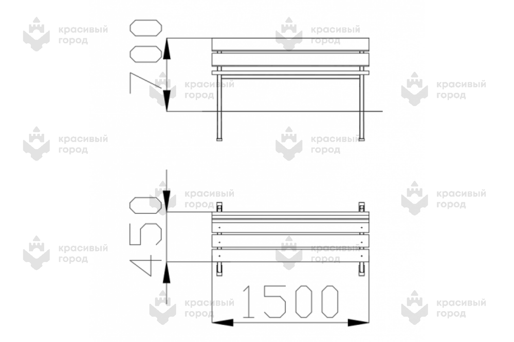 Скамейка металлическая тип-5
