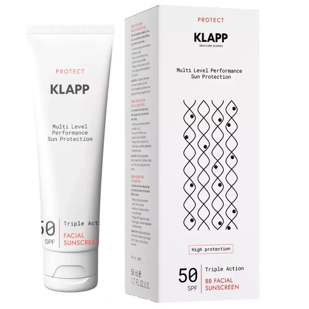 KLAPP Солнцезащитный BB крем | Facial Sunscreen SPF 50, 50 мл