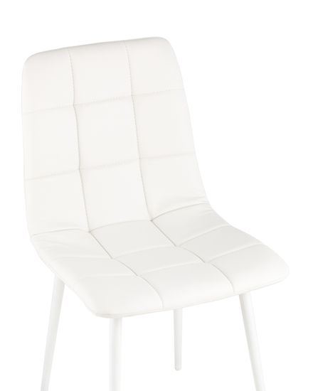 Стул Одди экокожа белый белые ножки