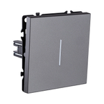 Выключатель 1-клавишный проходной 10А/250В с LED подсветкой, серый Kollinger Eclipse EC-008GY