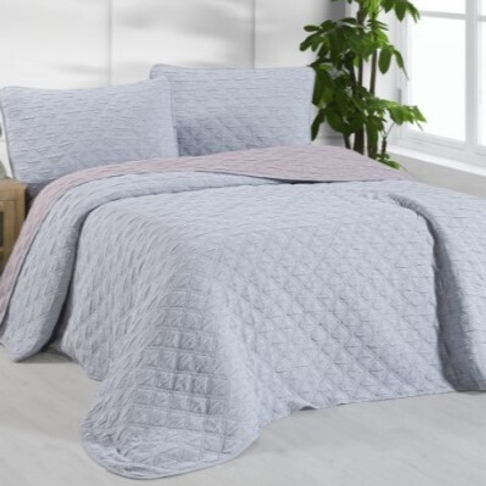 Комплект MUSLIN BAKLAVA из 2 предметов сиреневый (покрывало 160*240 см + наволочка 50*70 см)